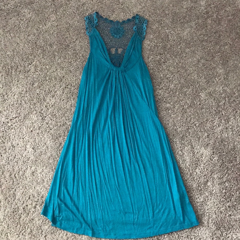 Mini turquoise jersey dress